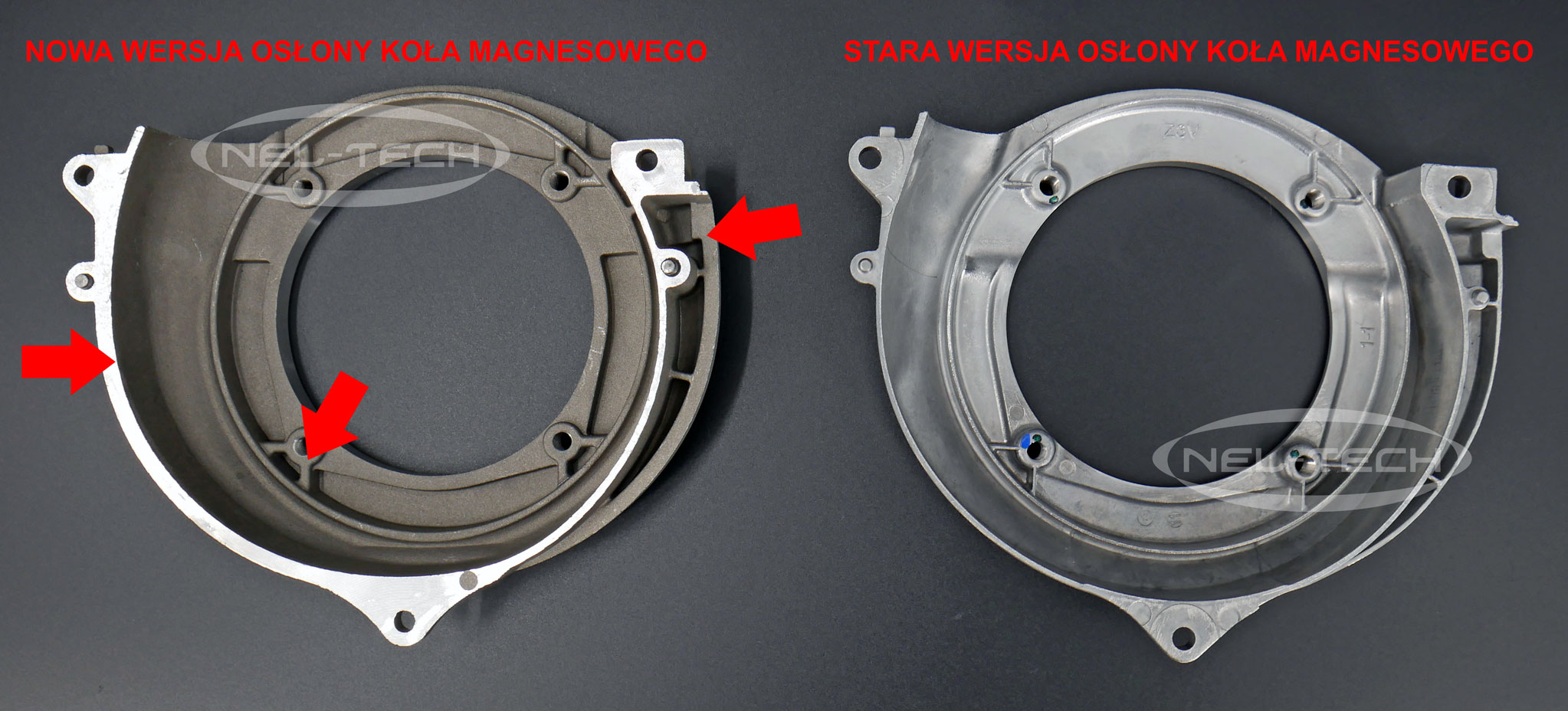 Nowa wzmocniona osłona koła magnesowego dla kafara NEL-TECH z silnikiem Honda GX50