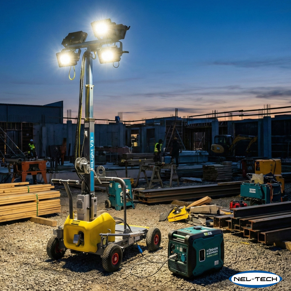Jasność na budowie: Poznaj maszt Atlas Copco HiLight V3+ i mobilny zestaw zasilający