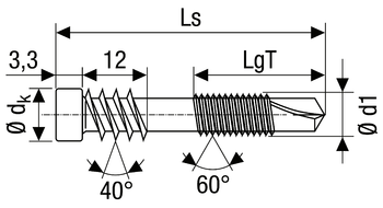 WKRĘT DO DESKI TARASOWEJ SPAX D ALU, ŚR. 5,0 MM, GŁÓWKA CYLINDRYCZNA, GNIAZDO TX 25, GWINT DOCIĄGAJĄCY, SZPIC NAWIERCAJĄCY (WIERTŁO), STAL NIERDZEWNA A2, 100 SZTUK