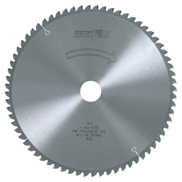 Tarcza pilarska HM 250 x 2.8 x 30 mm, Z 68 FT/TT