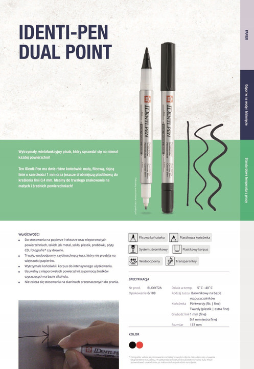 Marker Przemysłowy IDenti-Pen czarny + czerwony dwustronny Sakura Marker IDenti-Pen czarny + czerwony dwustronny Sakura BLXYKT2A