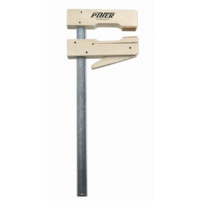 Ścisk dźwigniowy drewniany 60 cm max. siła nacisku 50 kg, ramię 11 cm, szyna 20x5 mm