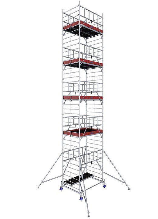 Aluminiowe rusztowanie jezdne o poszerzonej konstrukcji ProTec XXL - wys. robocza 11.30 m - Nowa Norma