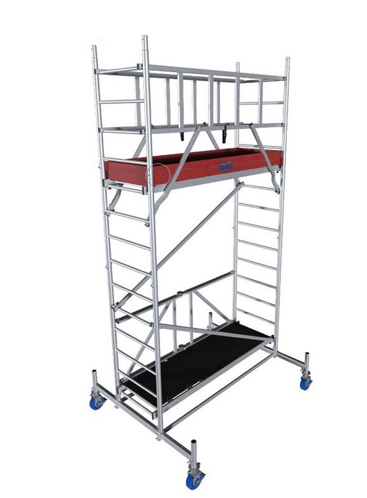 Aluminiowe rusztowanie jezdne ProTec XS - wys. robocza 4.80 m - Nowa Norma