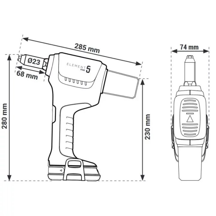 Nitownica Akumulatorowa Scell-it E-5 Element 5 do Nitów Zrywalnych + Walizka
