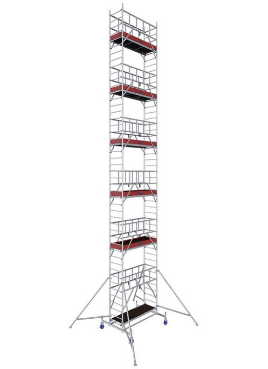 Aluminiowe rusztowanie jezdne ProTec - wys. robocza 13.30 m - Nowa Norma
