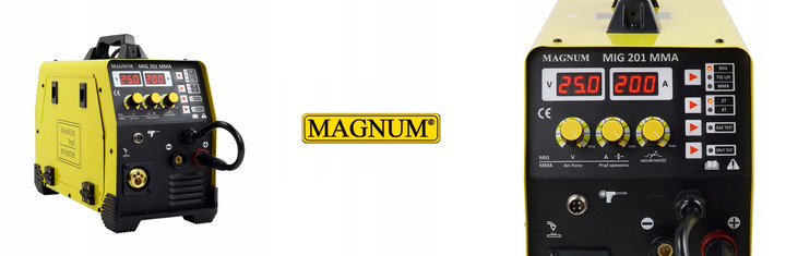 PÓŁAUTOMAT INWERTER MAGNUM MIG 201 MMA 230V, 200A/60%, MB15/3, MMAR, GP25