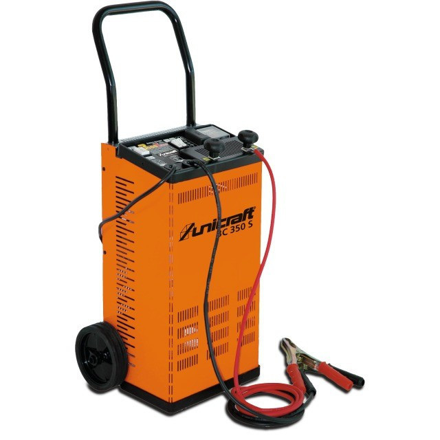 BC 350S – Mobilny prostownik z funkcją rozruchu dla akumulatorów kwasowo-ołowiowych o napięciu 12V i 24V.