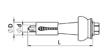 Wkręt DSH2 rozszerzany, 5,5/10 x 50/17 mm, główka sześciokątna, gwint pełny, stal nierdzewna A2/bimetal, 100 sztuk