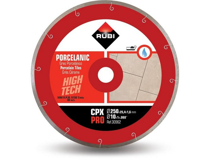 Tarcza diamentowa do gresu porcelanowego obrzeże z nacięciem spiralnym - CPX 250 PRO
