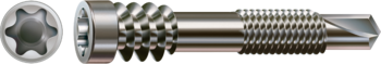 WKRĘT DO DESKI TARASOWEJ SPAX D ALU, ŚR. 5,0 MM, GŁÓWKA CYLINDRYCZNA, GNIAZDO TX 25, GWINT DOCIĄGAJĄCY, SZPIC NAWIERCAJĄCY (WIERTŁO), STAL NIERDZEWNA A2, 100 SZTUK