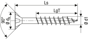 WKRĘT ZE STALI NIERDZEWNEJ, ŚR. 6,0 MM, GŁÓWKA STOŻKOWA, GNIAZDO T-STAR PLUS TX 30, NIEPEŁNY GWINT, SZPIC 4CUT, AUSTENITYCZNA STAL NIERDZEWNA A2, 100 SZTUK