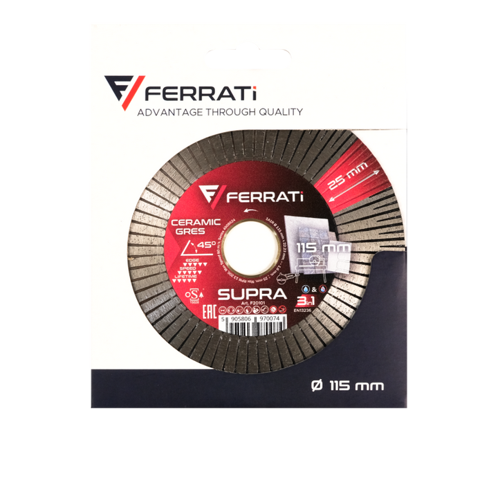 Tarcza diamentowa tnąca i szlifująca 115mm SUPRA