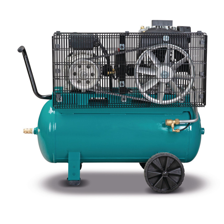 Mobilna sprężarka tłokowa z napędem pasowym