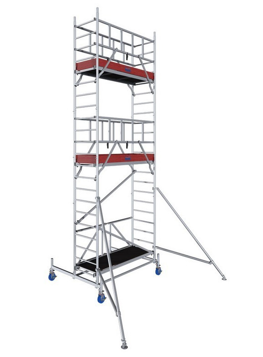 Aluminiowe rusztowanie jezdne ProTec XS - wys. robocza 6.80 m - Nowa Norma