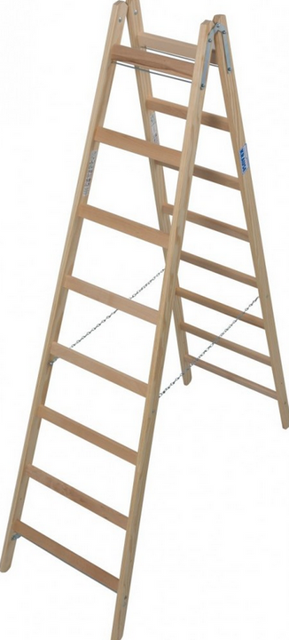 Drabina dwustronna ze szczeblami - 2 x 8 szczebli