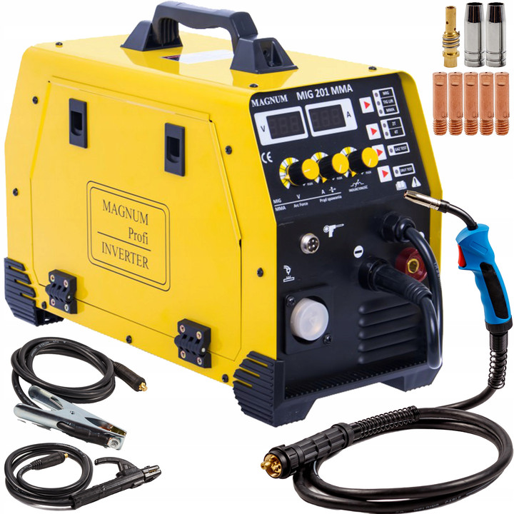 PÓŁAUTOMAT INWERTER MAGNUM MIG 201 MMA 230V, 200A/60%, MB15/3, MMAR, GP25