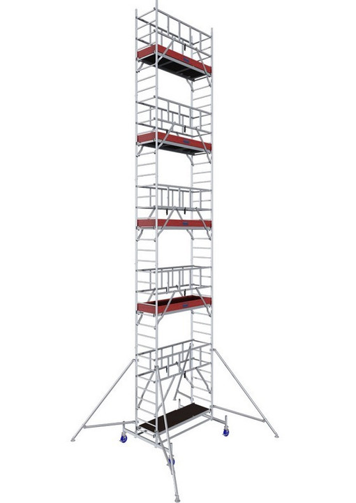 Aluminiowe rusztowanie jezdne ProTec - wys. robocza 11.30 m - Nowa Norma