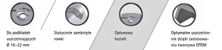 Kaloty do blach trapezowych Reisser W36/40 Antracyt RAL 7016 100 sztuk