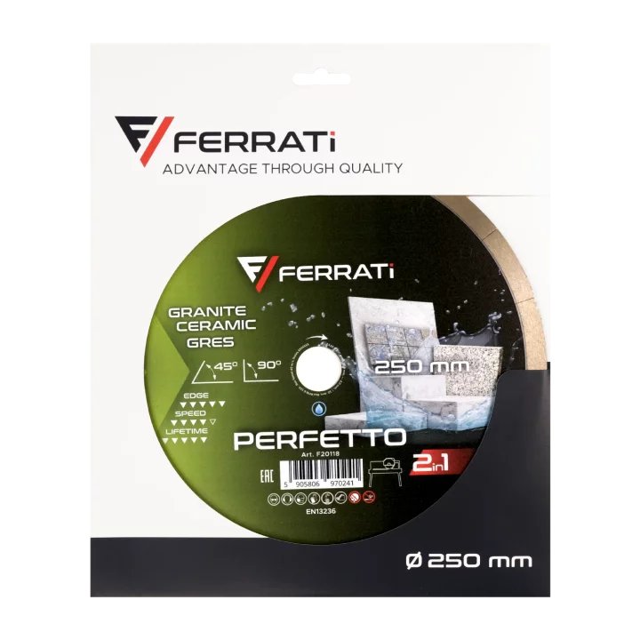 Tarcza diamentowa tnąca 2in1 250mm PERFETTO