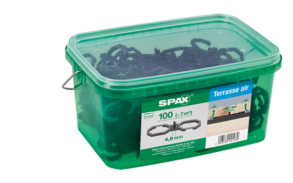 Podkładka dystansowa SPAX AIR 4,5 mm pod deskę tarasową z drewna miękkiego, 100 sztuk