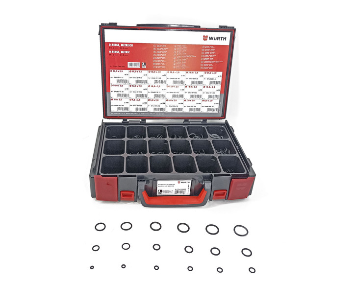 Zestaw O-ringów Wurth 3-24mm, 1050 sztuk
