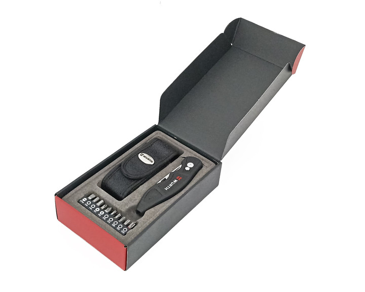 Zestaw nóż monterski z bitami Wurth