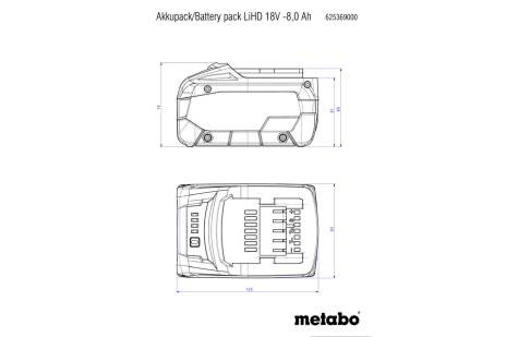 Akumulator Metabo LiHD 18 V 10 Ah - Bateria CAS