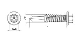 Wkręt samowiercący do metalu, stali RS-K12 REISSER 8x38 100 szt
