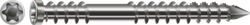 WKRĘT DO DESKI TARASOWEJ SPAX D, ŚR. 6,0 MM, GŁÓWKA CYLINDRYCZNA, GNIAZDO T-STAR PLUS TX 25, GWINT DOCIĄGAJĄCY, SZPIC CUT, STAL NIERDZEWNA KWASOODPORNA A4, 100 SZTUK