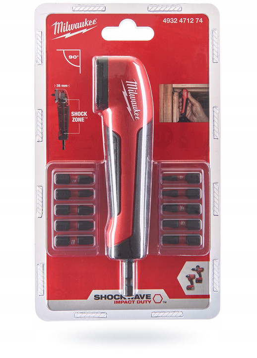 MILWAUKEE Udarowa nasadka kątowa 90 SHOCKWAVE Bity