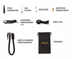 Kompresor Akumulatorowy Stanley SXIF0101 4w1 (10 Bar, Powerbank, Latarka LED)