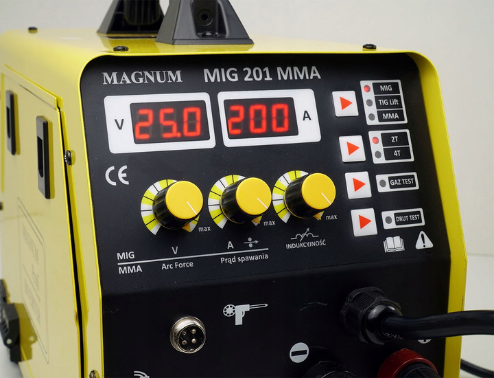 PÓŁAUTOMAT INWERTER MAGNUM MIG 201 MMA 230V, 200A/60%, MB15/3, MMAR, GP25