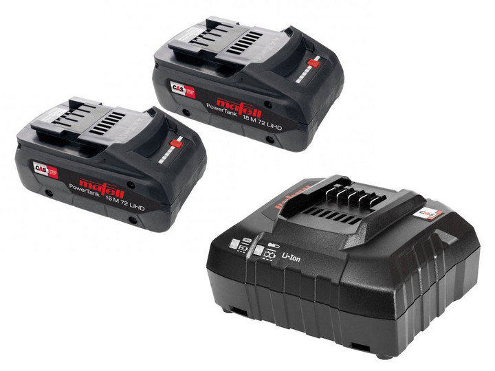 Zestaw akumulatorów z ładowarką Power-Set 1: 2x 18 M 72 LiHD + APS M