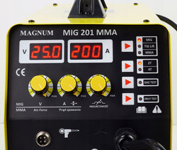 PÓŁAUTOMAT INWERTER MAGNUM MIG 201 MMA 230V, 200A/60%, MB15/3, MMAR, GP25