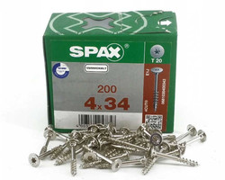 Wkręt SPAX-M, główka podkładkowa, T-STAR plus, gwint pełny, szpic 4CUT, nikiel, 200 sztuk